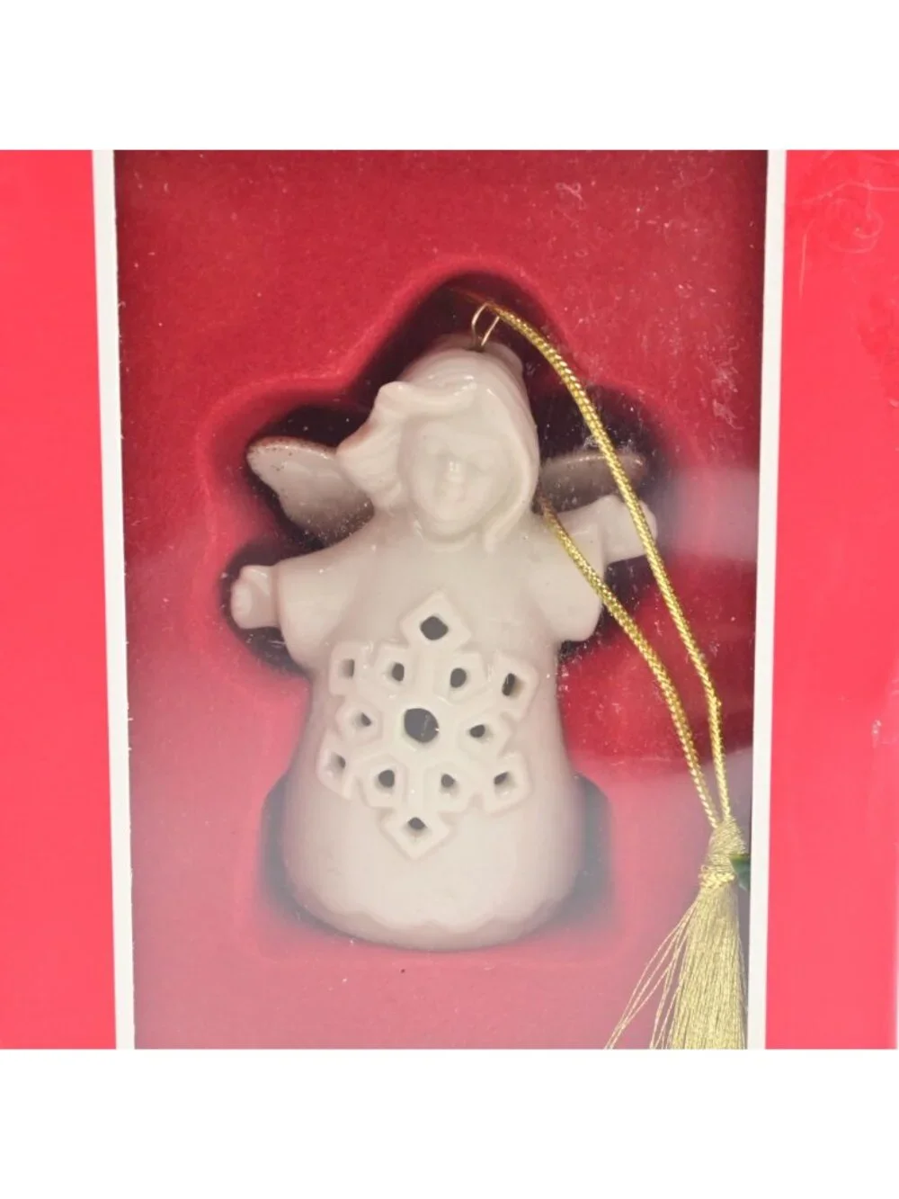 Lenox Angel Wishes Snowflake Bell Christmas Ornament Ivory Porcelain New in Box